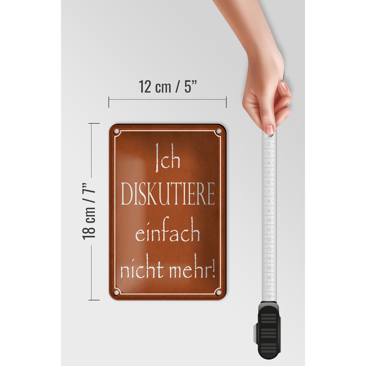 Tin sign saying 12x18cm I no longer discuss decoration