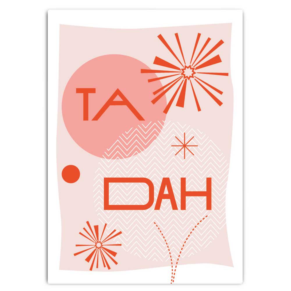 TA DAH - postcard with neon print