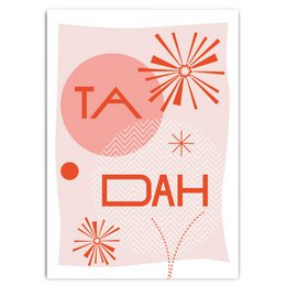 TA DAH - postcard with neon print
