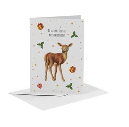 Christmas card deer - hand painted by Mies - A6 size