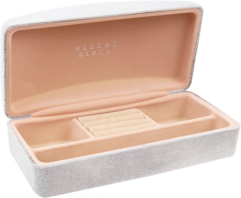 Velvet Large Jewelery Case Pearl Gray jewelery case