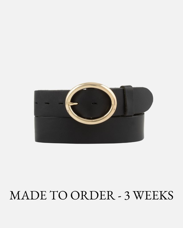 MADE TO ORDER Calvin | Vintage Round Buckle Leather Belt