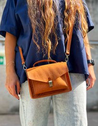 Handgemaakte lederen Crossbody tas