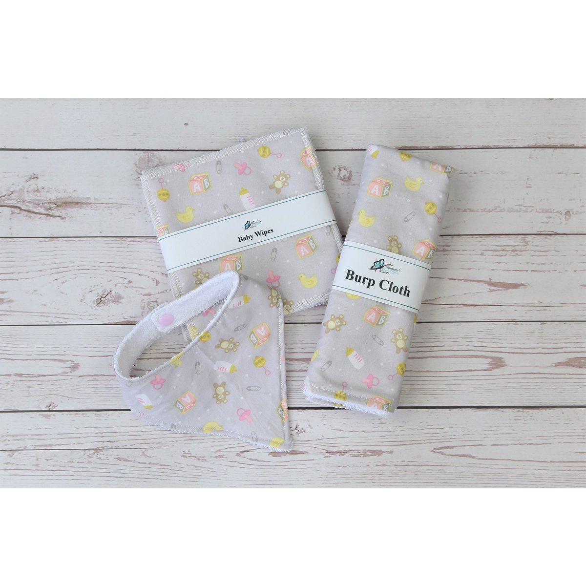 New Baby Gift Set, Eco Gift Set, Baby Bib, Reusable Baby Wipes, Burp Cloth, New Mum Gift, Dribble Bib