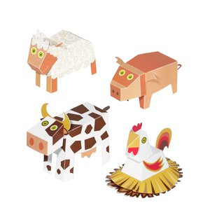 Farm Animals Paper Toys