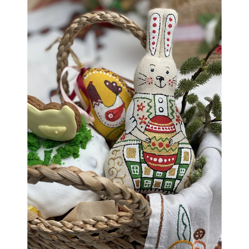Easter Doe Hare with an Easter Egg