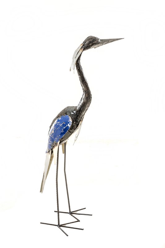 METAL NEW SMALL NATURAL BLUE HERON