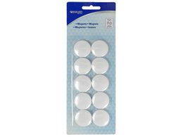 Magnet Westcott weiß Packung mit 10 Stück. Ø 30 mm x 8 mm, 900 g-Kappe: 6–8 Blatt 80 g-Papier