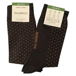 Bambocks Bamboo socks 4-pair dotted gray / orange