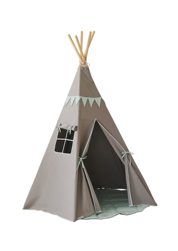 Teepee "Mint Love" con ghirlanda e set tappetino