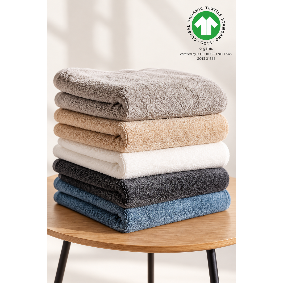 Pamukia Toalla de baño GOTS Terry Maxi 100 × 150 cm de 100% algodón orgánico | 650 G/M