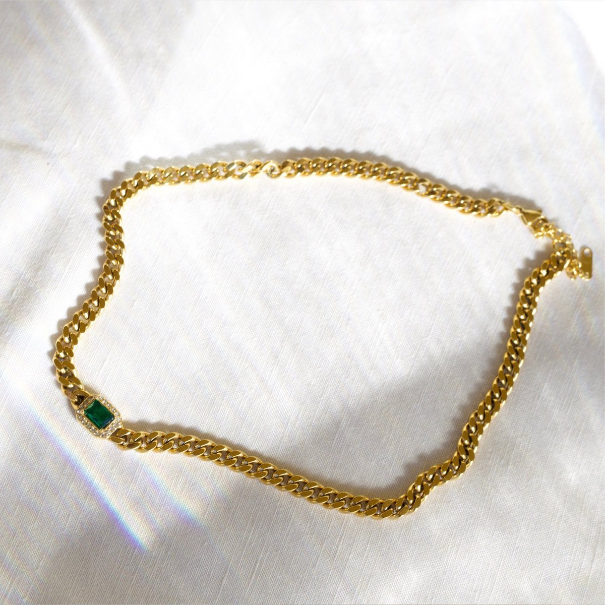 Rafal - Cuban Link Chain Halskæde Cz Crystal Choker
