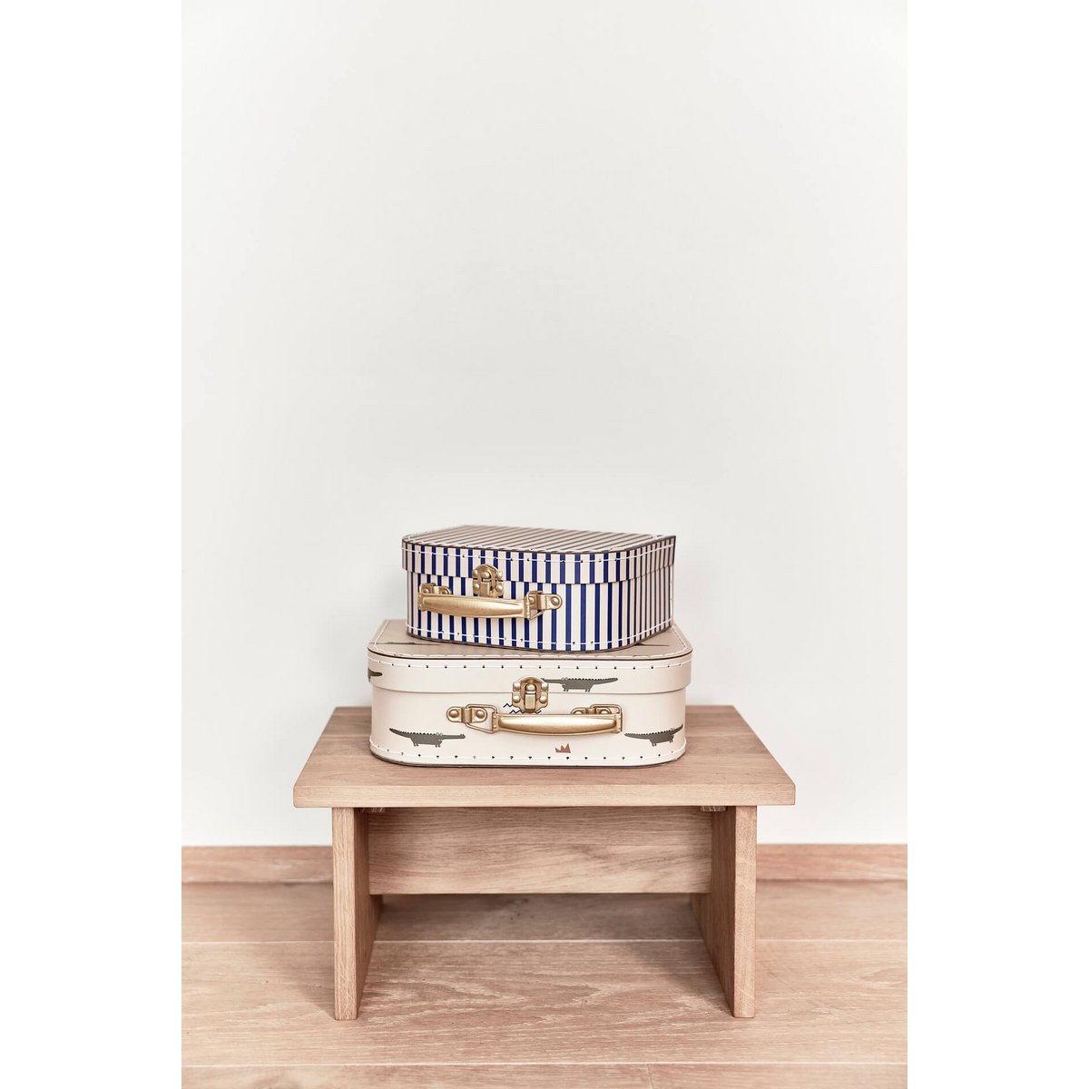 Mini Suitcase Crocodile & Stripe - Set of 2