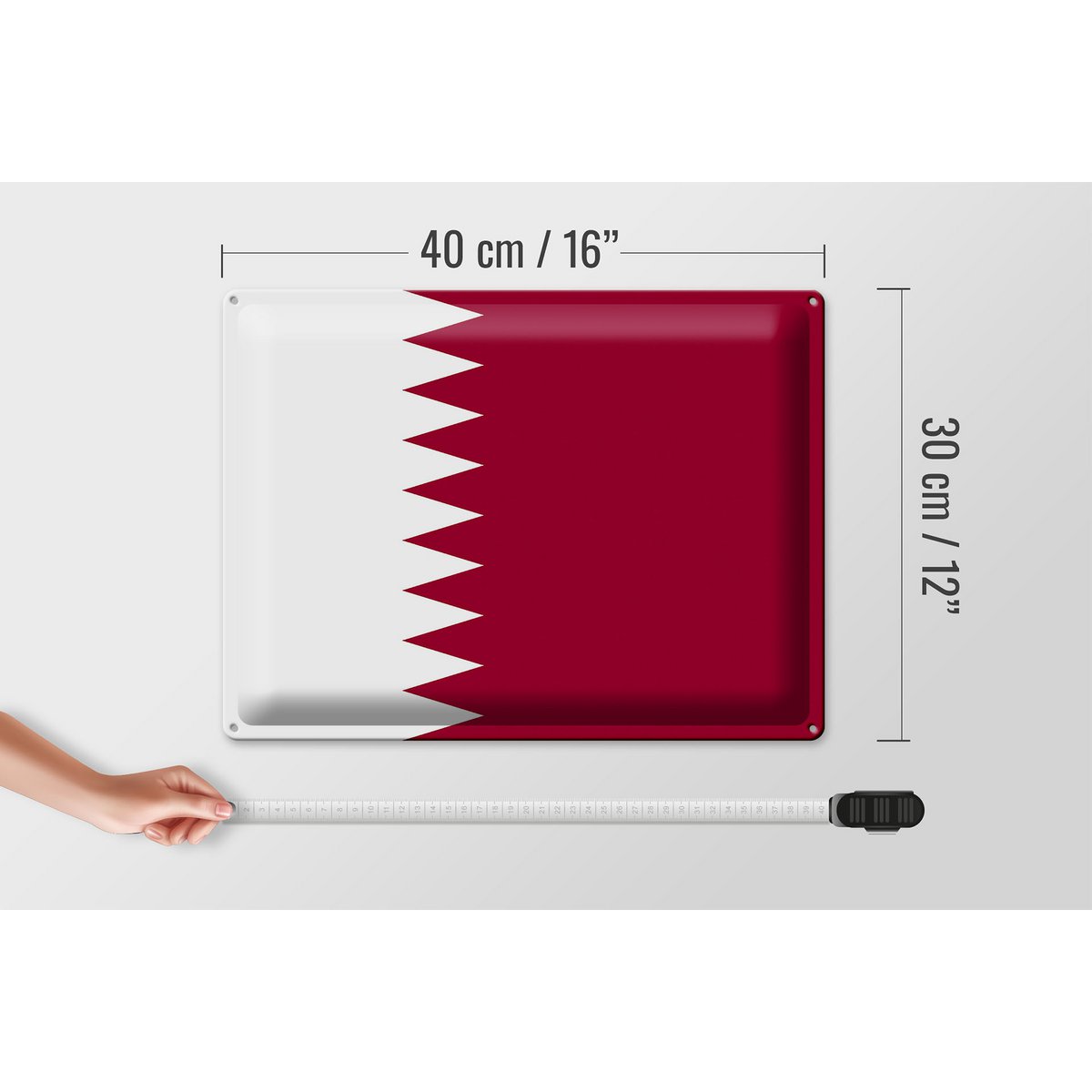 Tin Sign Flag of Qatar 40x30cm Flag of Qatar