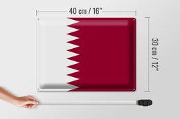 Tin Sign Flag of Qatar 40x30cm Flag of Qatar