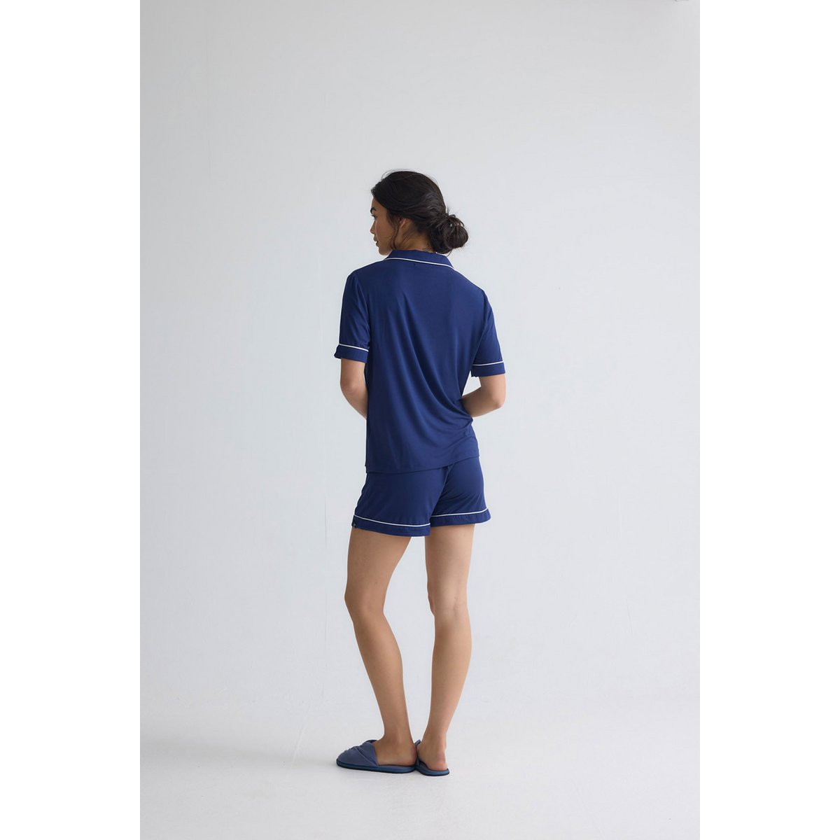 Bambus-Hemd-Shorts-Set in Mitternacht