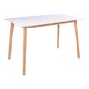 Vojens Dining Table - white, natural wood legs, 70x120x75cm