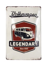 Volkswagen VW T1 Bus Blechschild 20x30cm - Legendary/Rot