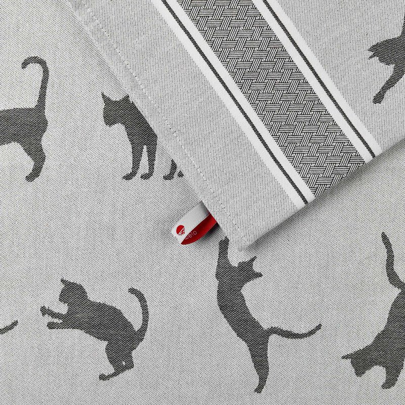 Keukenhanddoek Mini Kat Grijs Katoen