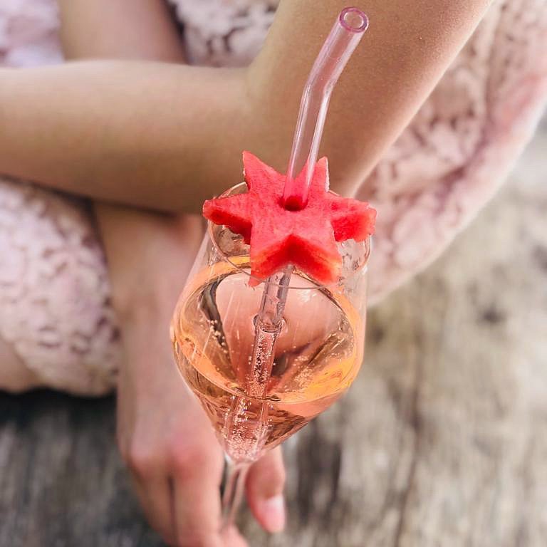SMOOTHIE PARTY Set di cannucce riutilizzabili in vetro misto pastello