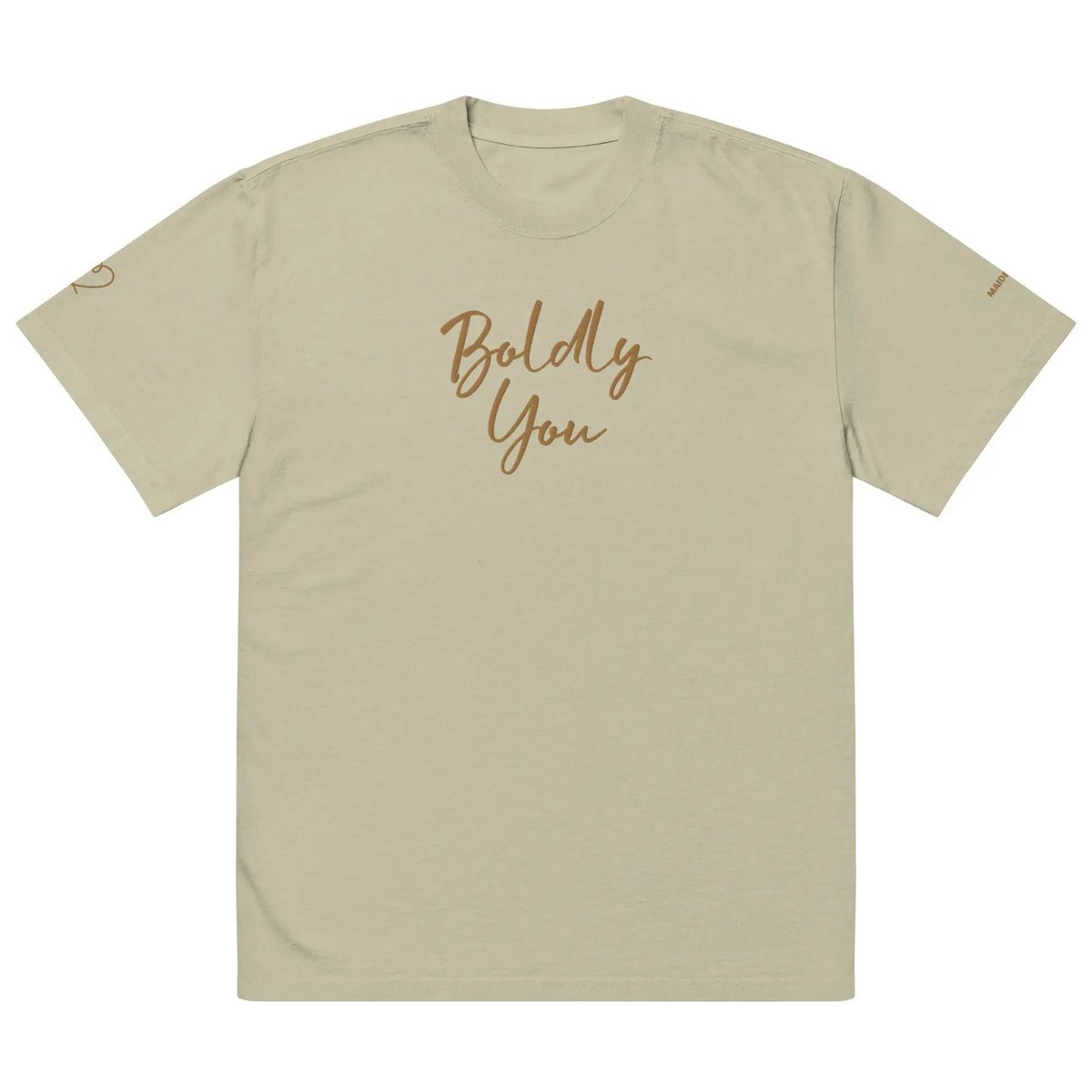 Boldly You Oversized falmet t-shirt med gammelt guldbroderi