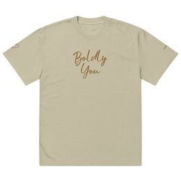 Boldly You Oversized falmet t-shirt med gammelt guldbroderi