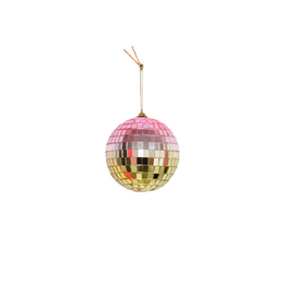 Christmas Decoration - Christmas Hanger - Discoball - Foam - Pink/Gold - 10x10x10cm