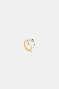 Varia Bloemenring - Parel - Goud Wit