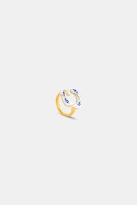 Varia Bloemenring - Parel - Goud Wit
