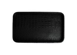 Comprimé bord rectangulaire arrondi hors du cuir synthétique kroko noir