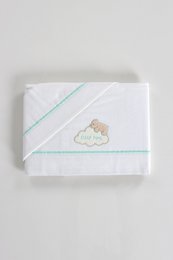 Sleep Time Embroidered Flannel Baby Sheets Set 100cm x 160cm