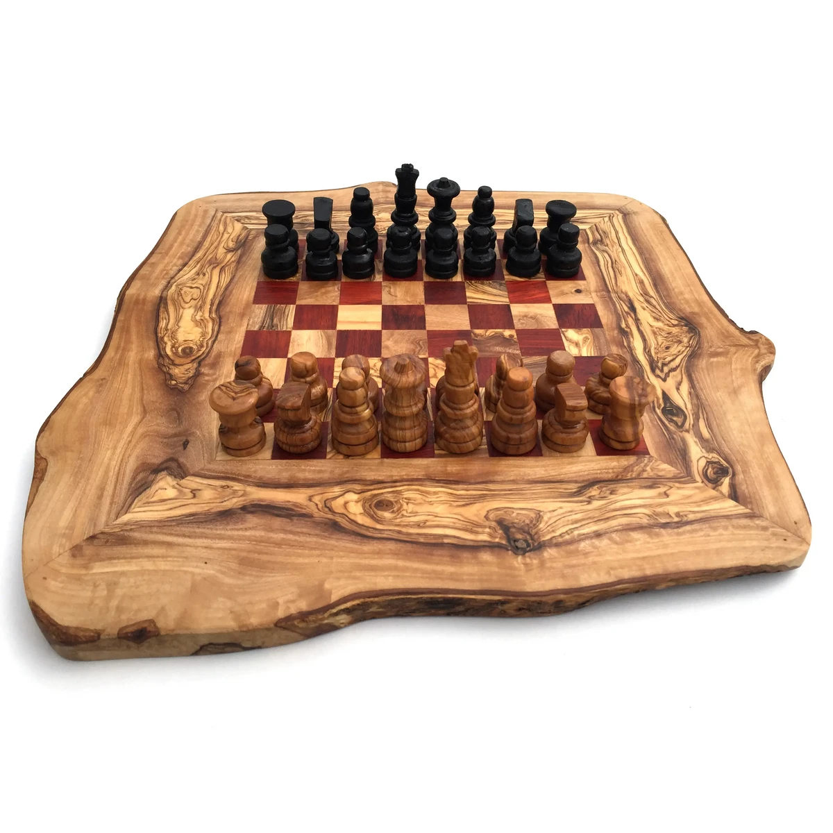 Chess game chessboard Gr. M handmade from olive wood