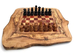 Chess game chessboard Gr. M handmade from olive wood