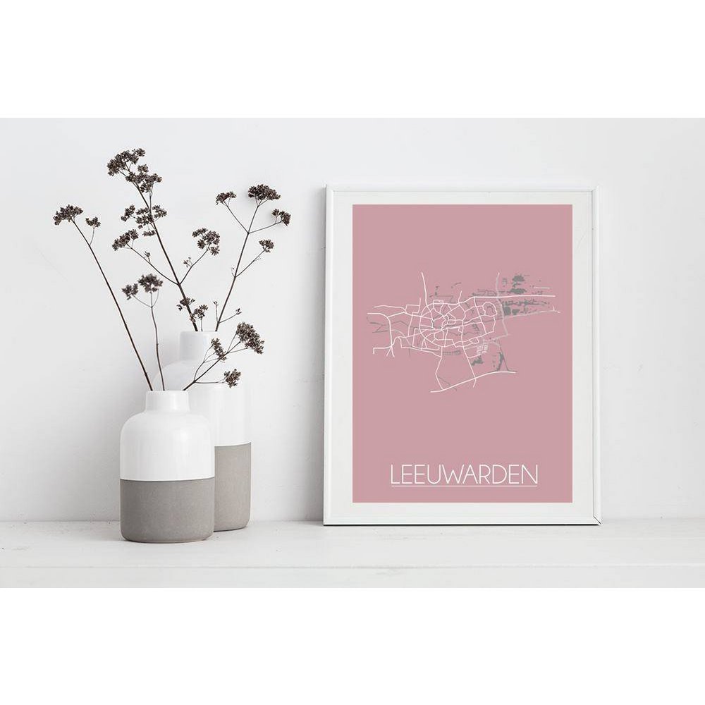 Leeuwarden Map poster Pink