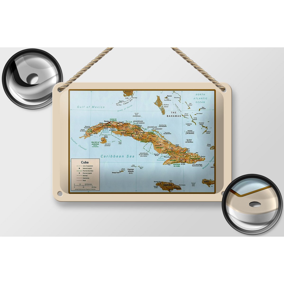 Tin sign Cuba 18x12cm map decoration