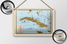 Tin sign Cuba 18x12cm map decoration