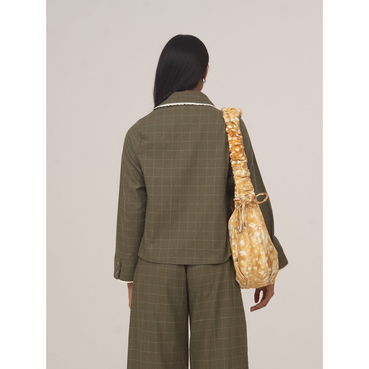 Chemise Betty à carreaux vert et blanc