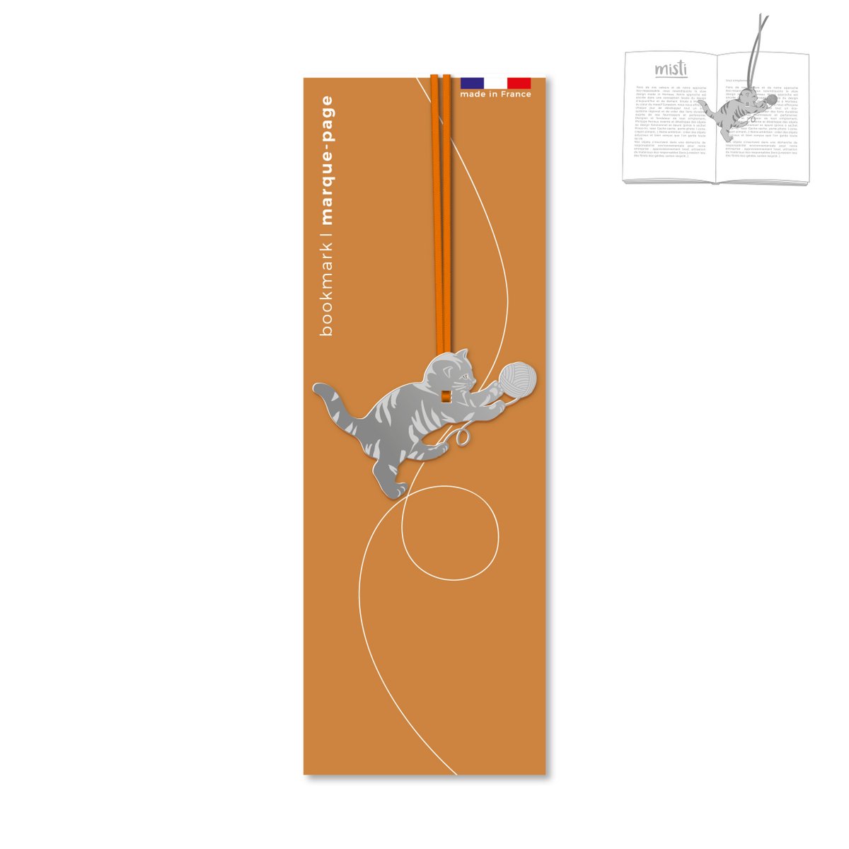 "Misti" cat metal bookmark