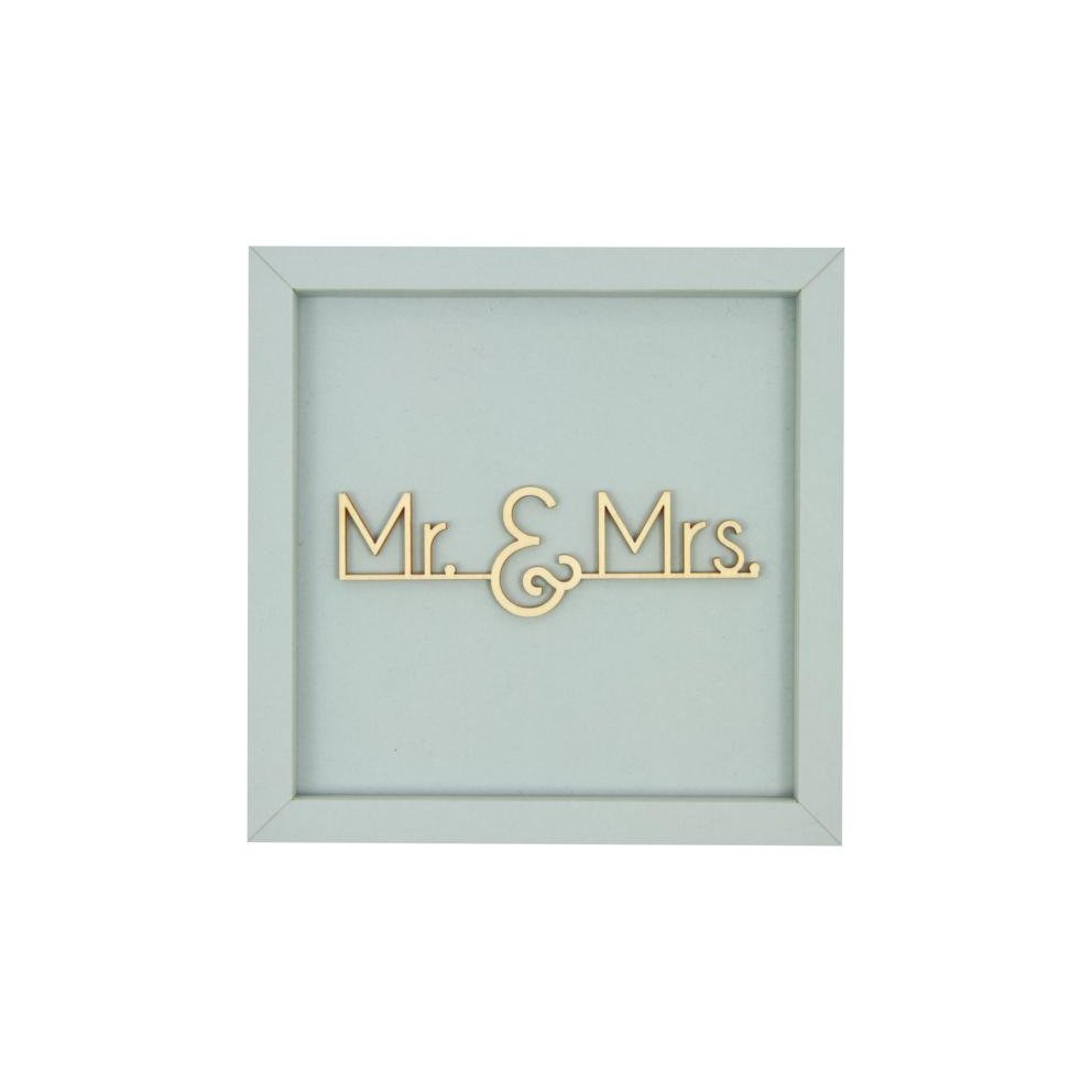 MR & MRS - Wedding Frame Card Wood Lettering Magnet