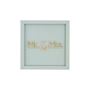 MR & MRS - Wedding Frame Card Wood Lettering Magnet