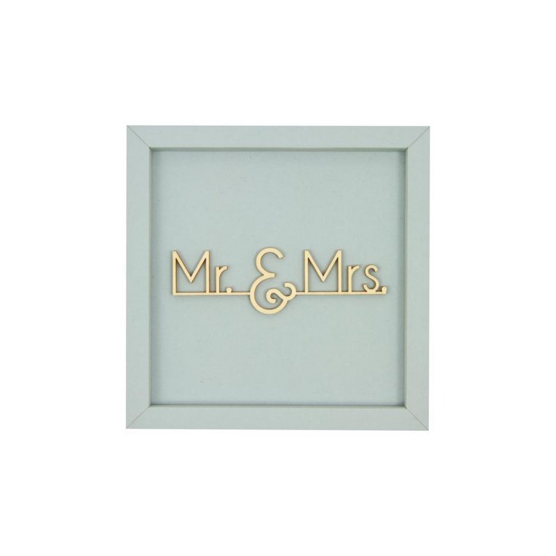 MR & MRS - Wedding Frame Card Wood Lettering Magnet