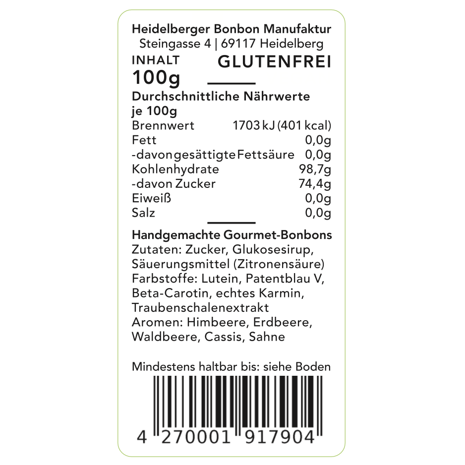 Beerenauslese SWEETS at heidelbonbon