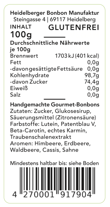 Beerenauslese SWEETS at heidelbonbon