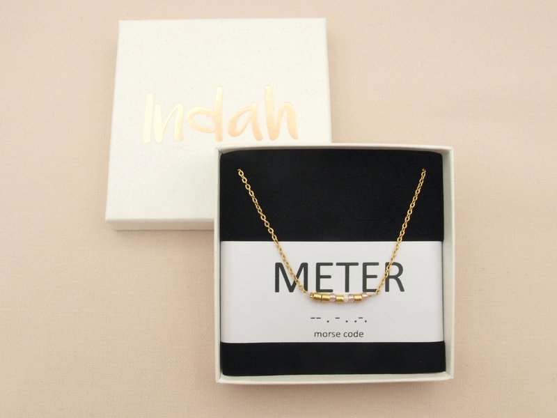 Morse code ketting, meter