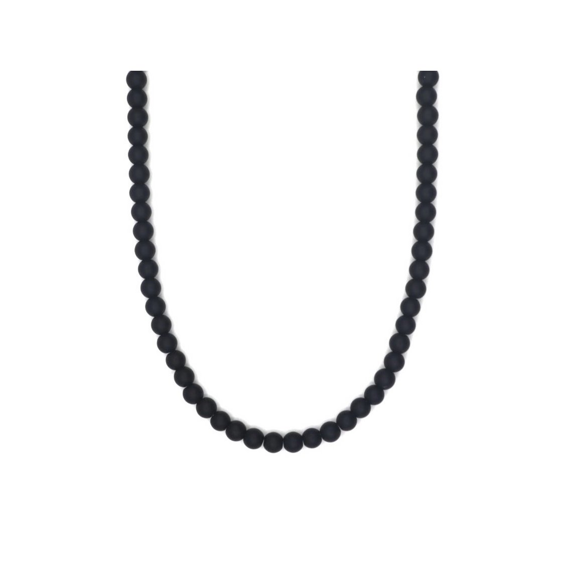 ketting Rantai Enam onyx (6mm), roestvrij staal