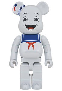 1000 % Bearbrick – Stay Puft Marshmallow Man (Weißes Chrom)