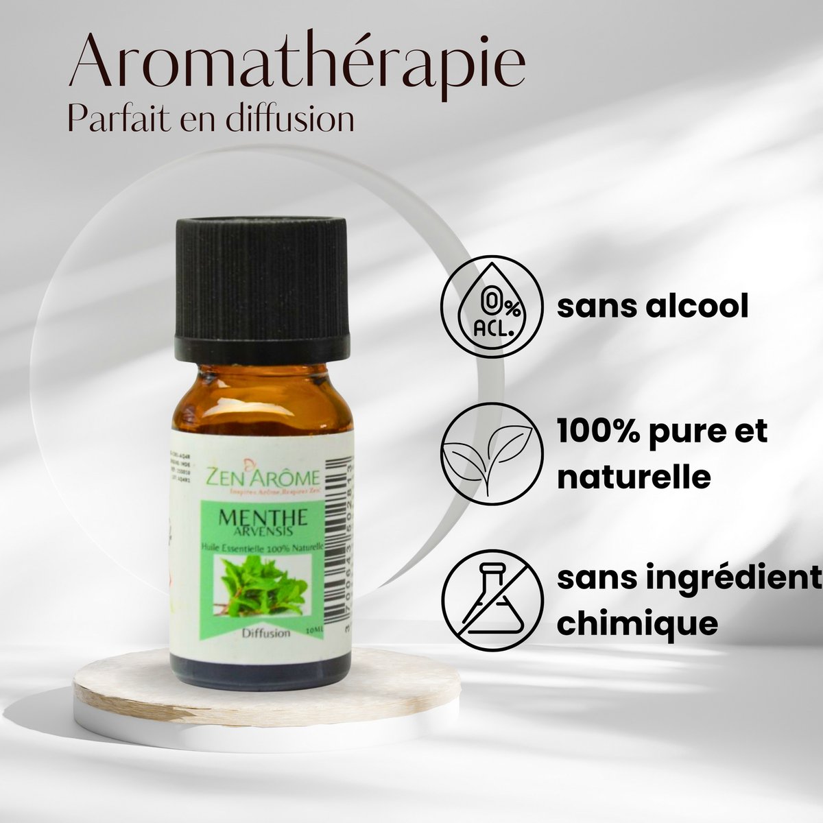 Etherische olie - Mint Arvensis - 10 ml - Gebruik voor diffusie - Verpakt in Frankrijk