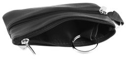 Funda para llaves Excellence de piel auténtica, negra