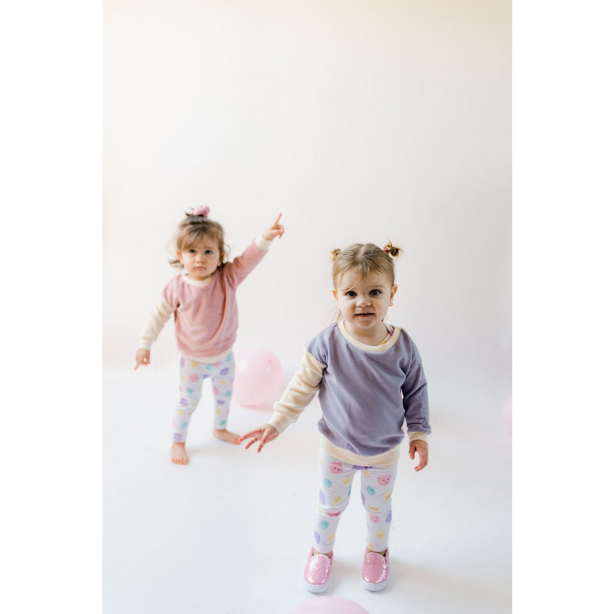 Sustainable Color-block Baby Sweater | Purple with Ecru arm | 100% GOTS certified organic cotton