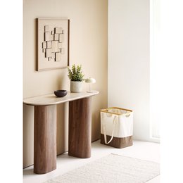 Margate Tafellamp, metaal, oplaadbaar, beige, ø13 cm